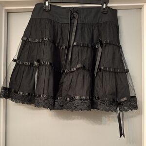 Lip Service Black Lace Tulle Skirt